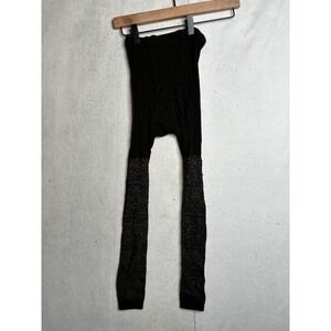 Smartwool Merino Wool Blend Diamond Knit Pattern Tights Brown Black Womens M